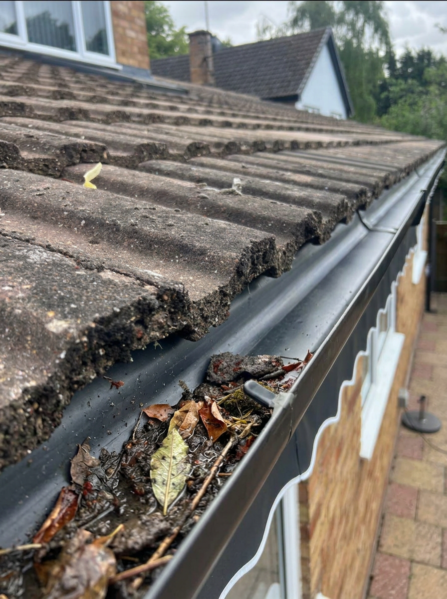 Roof and gutter — before